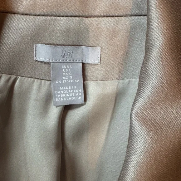 H&M Champagne Double Breasted Satin Dress/Blazer - Picture 6 of 11